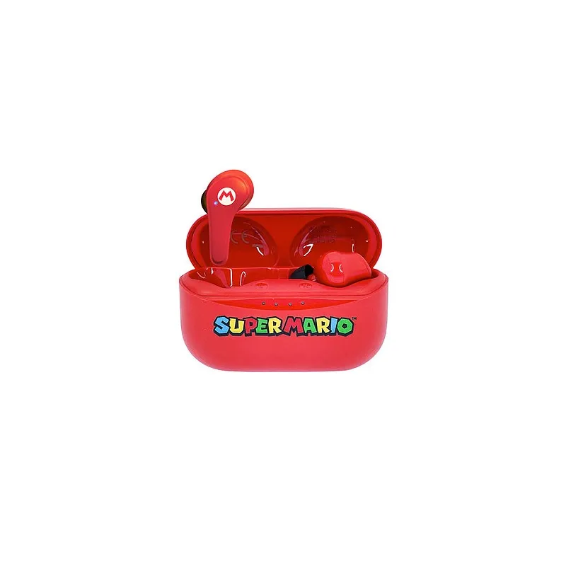 SUPER MARIO EARPODS BLUETOOTH V5.0 CON CUSTODIA DI RICARICA ROSSA DI OTL TECHNOLOGIES - The Shop Gamer