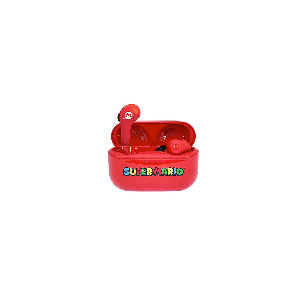 SUPER MARIO EARPODS BLUETOOTH V5.0 CON CAJA DE CARGA ROJA DE OTL TECHNOLOGIES