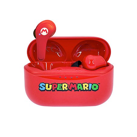 SUPER MARIO EARPODS BLUETOOTH V5.0 CON CAJA DE CARGA ROJA DE OTL TECHNOLOGIES