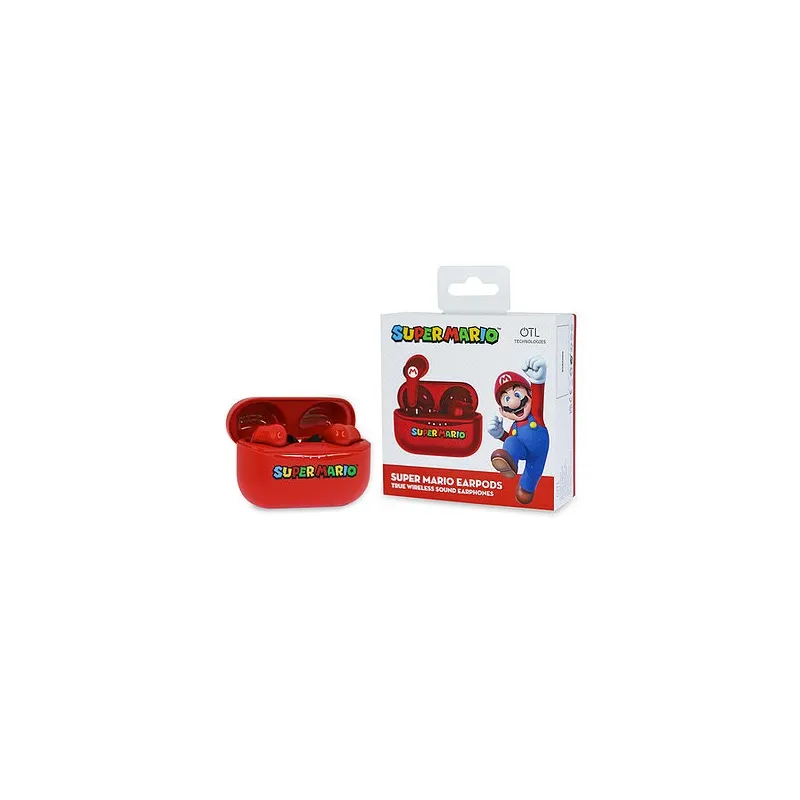 SUPER MARIO EARPODS BLUETOOTH V5.0 COM ESTOJO DE CARREGAMENTO VERMELHO DA OTL TECHNOLOGIES - The Shop Gamer