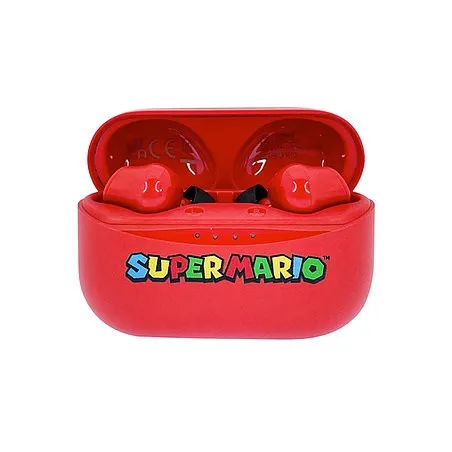 SUPER MARIO EARPODS BLUETOOTH V5.0 CON CUSTODIA DI RICARICA ROSSA DI OTL TECHNOLOGIES - The Shop Gamer