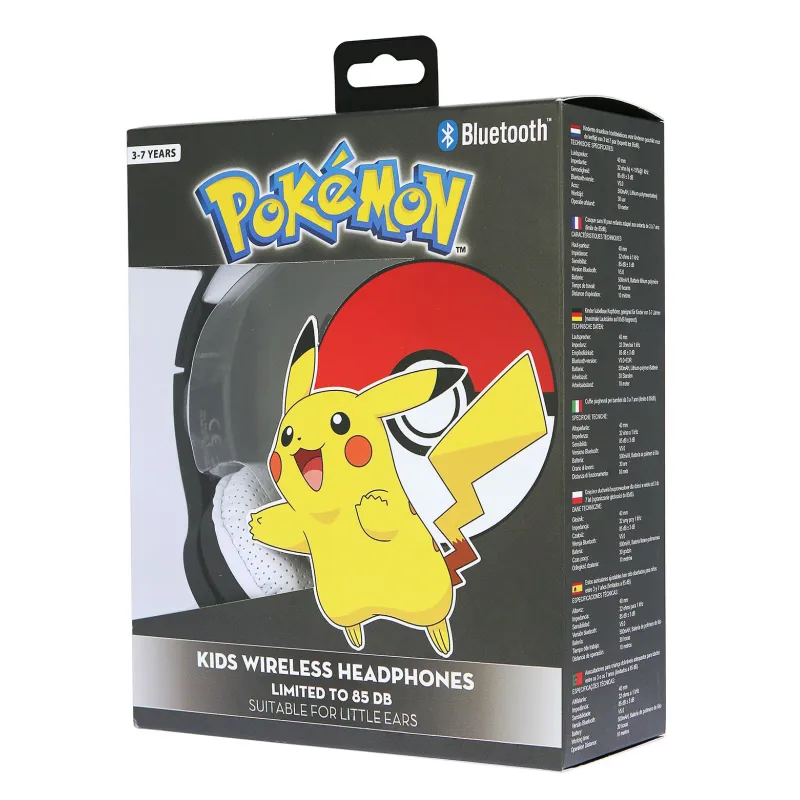 AUSCULTADORES INFANTIS SEM FIOS POKÉMON COM TECNOLOGIA BLUETOOTH E MICROFONE - The Shop Gamer