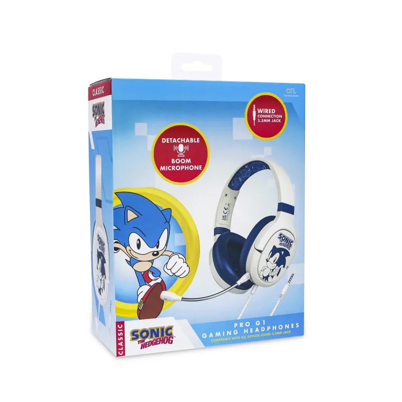 CUFFIE GAMING PRO G1 SONIC THE HEDGEHOG CON MICROFONO RIMOVIBILE E CAVO - The Shop Gamer
