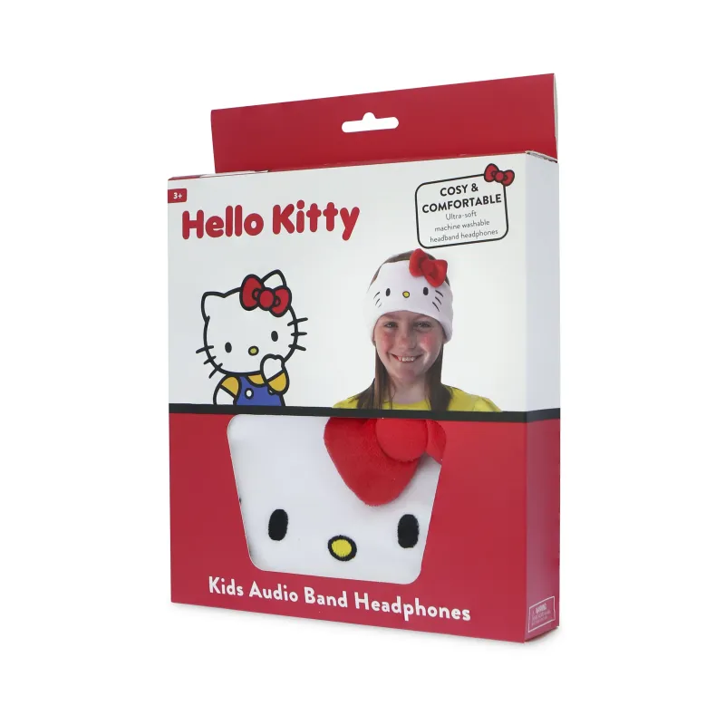CUFFIE PIATTE PER BAMBINI CON FASCIA REGOLABILE LAVABILE HELLO KITTY AUDIO BAND - The Shop Gamer