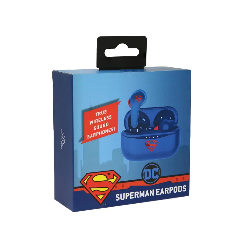 DC COMICS SUPERMAN EARPODS BLUETOOTH V5.0 WITH CHARGING CASE - The Shop Gamer