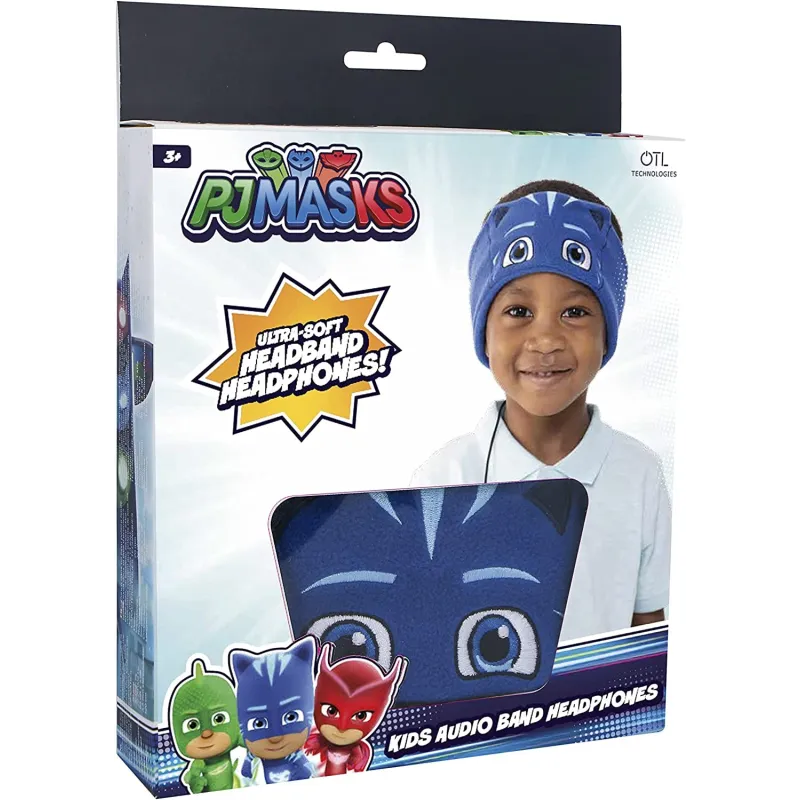 CUFFIE PIATTE PER BAMBINI CON FASCIA REGOLABILE LAVABILE A TEMA PJMASKS CATBOY - The Shop Gamer