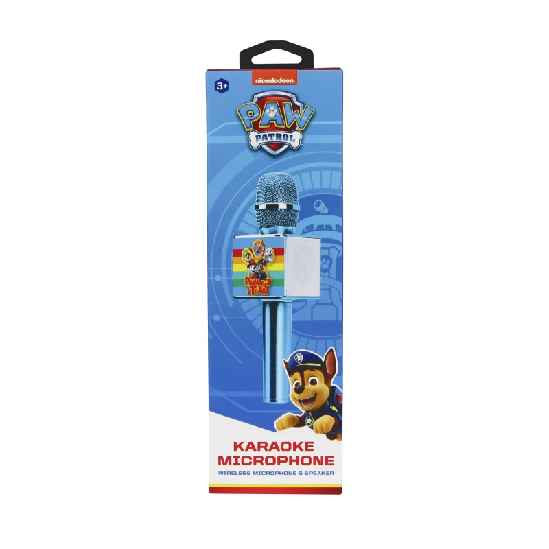 MICROFONO KARAOKE PATRULLA CANINA BLU WIRELESS CON ALTOPARLANTE PAW PATROL BLUE - The Shop Gamer