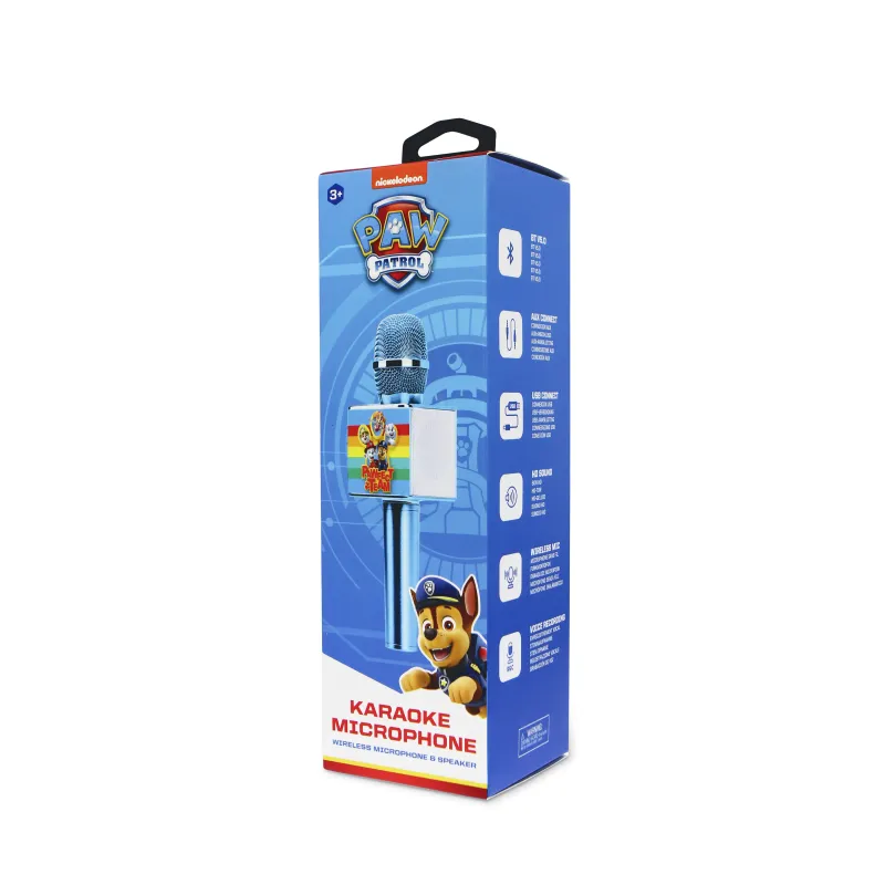 MICROFONO KARAOKE PATRULLA CANINA BLU WIRELESS CON ALTOPARLANTE PAW PATROL BLUE - The Shop Gamer