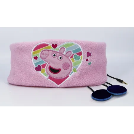 PLATTE KINDERHOOFDTELEFOON MET VERSTELBARE, WASBARE BAND, PEPPA PIG REGENBOOG - The Shop Gamer