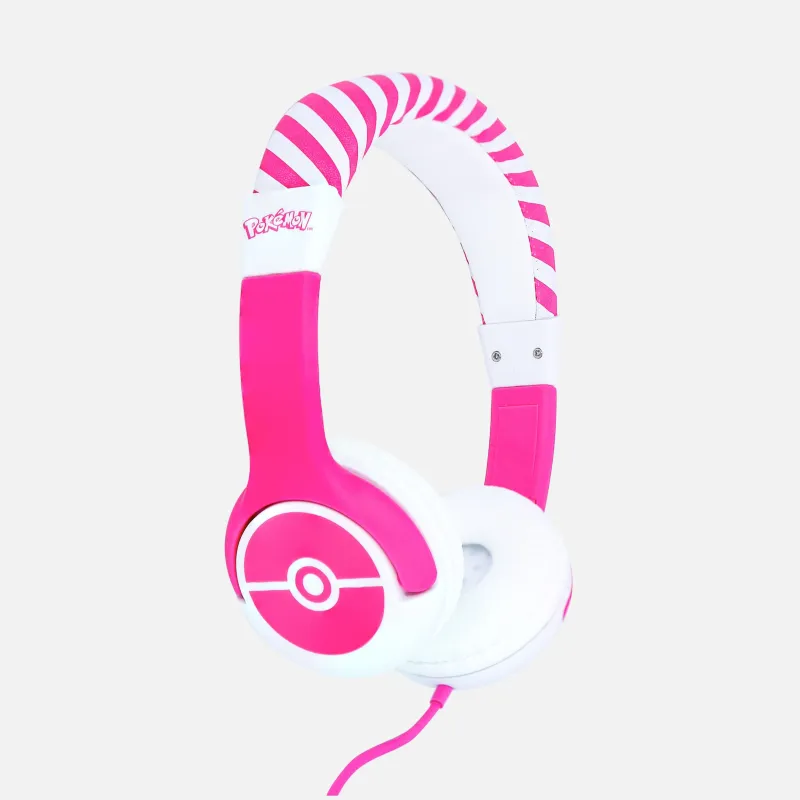 CUFFIE PER BAMBINI POKÉMON POKEBALL ROSA, FORMATO PICCOLO E VOLUME LIMITATO - The Shop Gamer