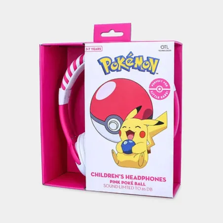 CUFFIE PER BAMBINI POKÉMON POKEBALL ROSA, FORMATO PICCOLO E VOLUME LIMITATO - The Shop Gamer