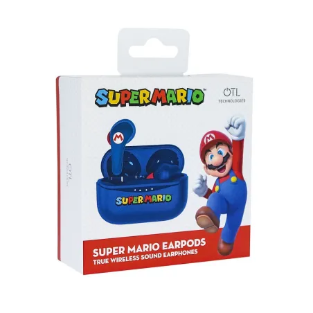 SUPER MARIO EARPODS BLUETOOTH V5.0 WITH BLUE CHARGING CASE BY OTL TECHNOLOGIES - The Shop Gamer