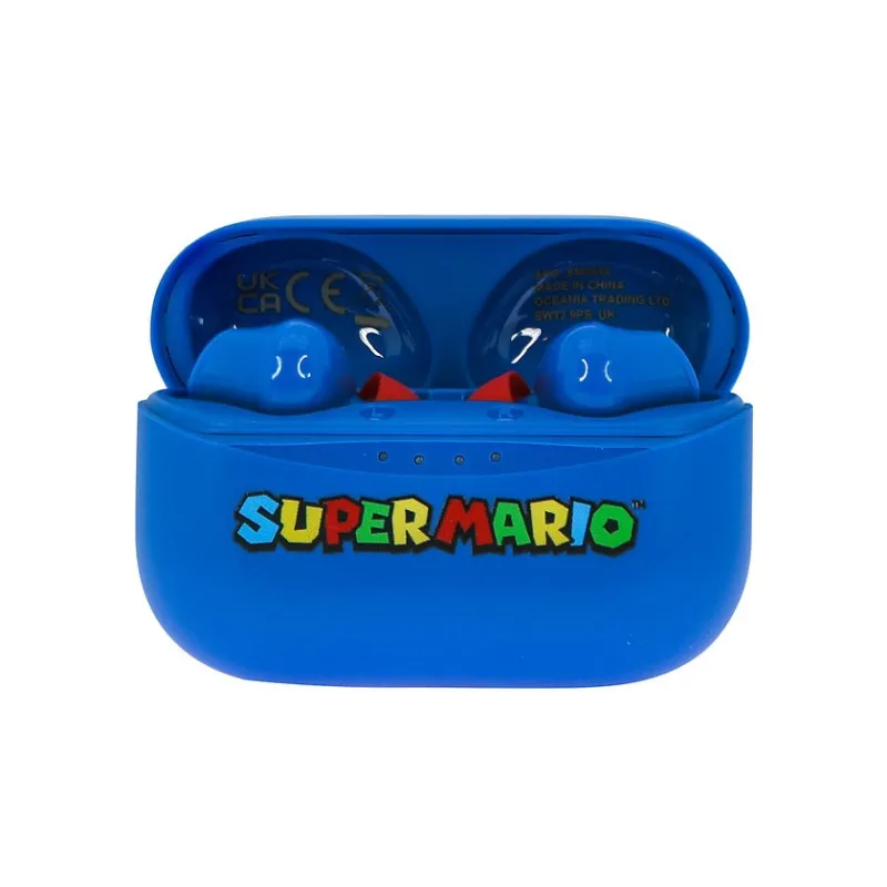 SUPER MARIO EARPODS BLUETOOTH V5.0 WITH BLUE CHARGING CASE BY OTL TECHNOLOGIES - The Shop Gamer