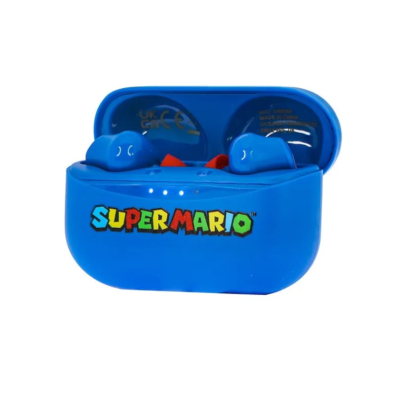 SUPER MARIO EARPODS BLUETOOTH V5.0 WITH BLUE CHARGING CASE BY OTL TECHNOLOGIES - The Shop Gamer