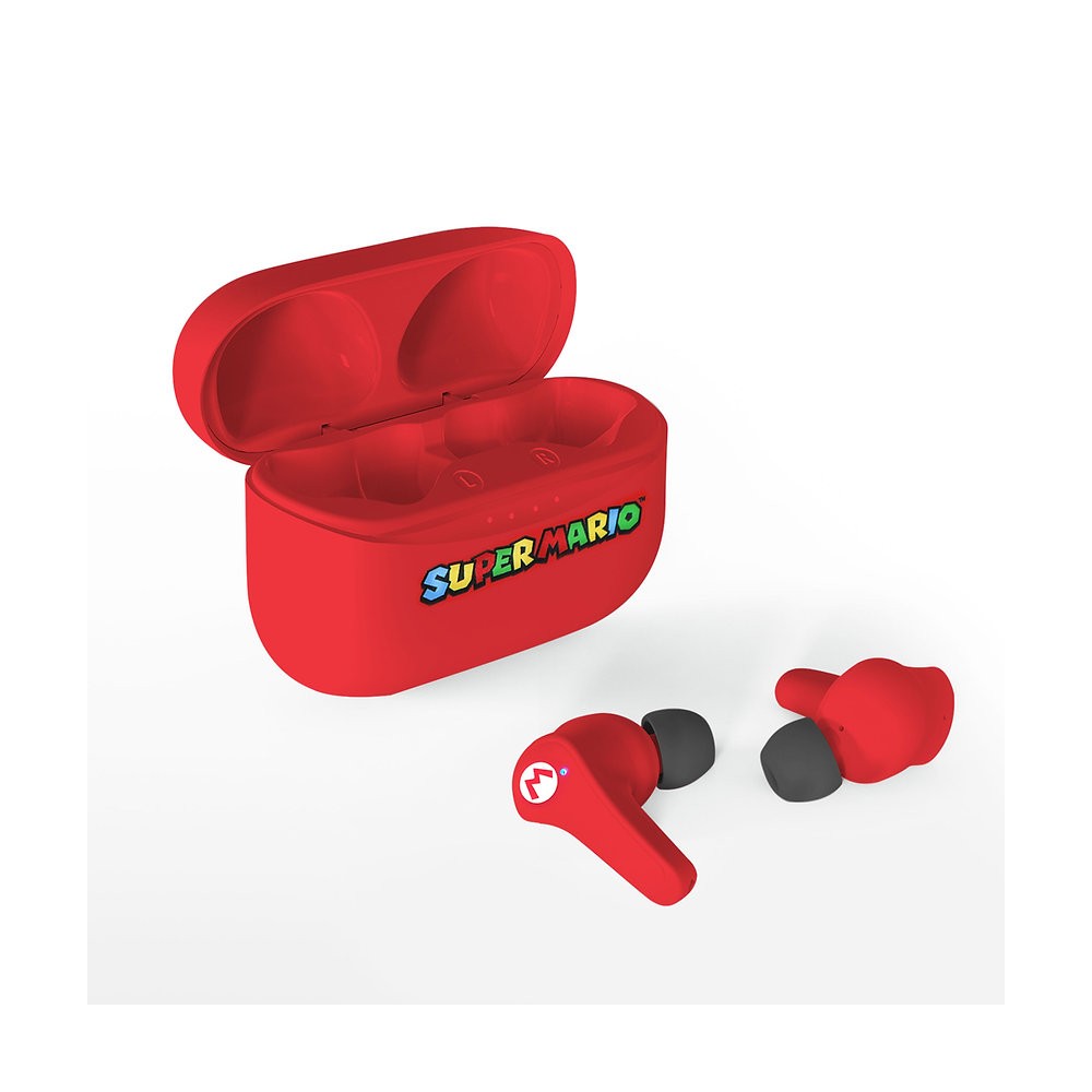 SUPER MARIO EARPODS BLUETOOTH V5.0 CON CAJA DE CARGA ROJA DE OTL TECHNOLOGIES