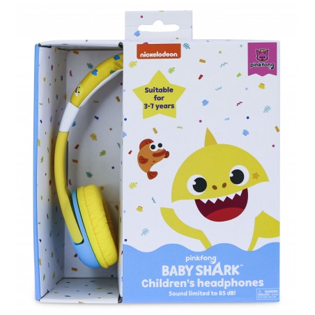 AURICULARES INFANTILES CON CABLE BABY SHARK PEQUEÑOS CON VOLUMEN LIMITADO