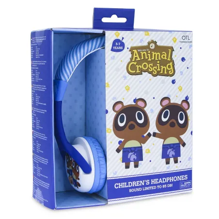 KINDERKOPFHÖRER MIT KABEL ANIMAL CROSSING TOMMY&TIMMY, LAUTSTÄRKEBEGRENZT - The Shop Gamer
