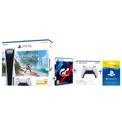 PS5 + DESCARGA DIGITAL HORIZON FORBIDDEN WEST + 2 DUAL SENSE + GT7 + PSPLUS 3MES