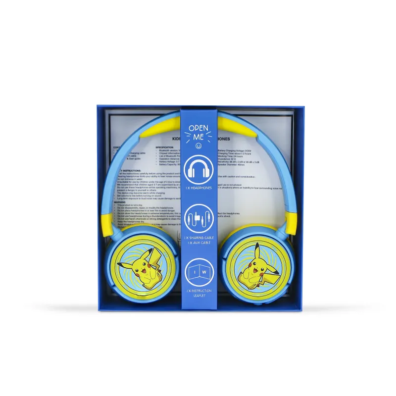 AUSCULTADORES INFANTIS SEM FIOS POKEMON PIKACHU BLUETOOTH DOBRÁVEIS - The Shop Gamer