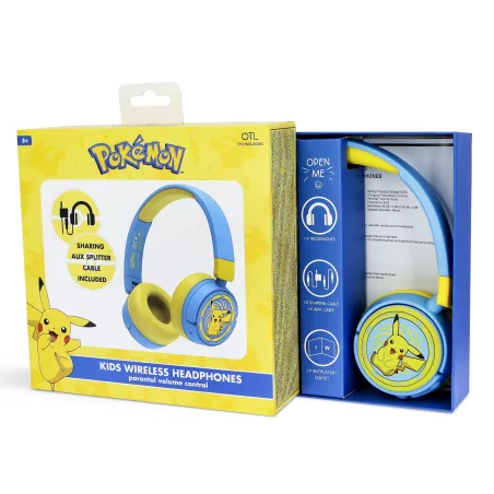 DRAADLOZE INKLAPBARE BLUETOOTH-KINDERHOOFDTELEFOON POKEMON PIKACHU - The Shop Gamer