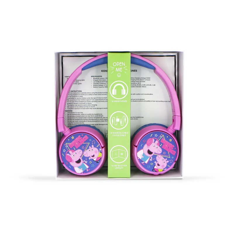 FALTBARE KABELLOSE KINDERKOPFHÖRER MIT BLUETOOTH PEPPA PIG MUSIC DANCE - The Shop Gamer