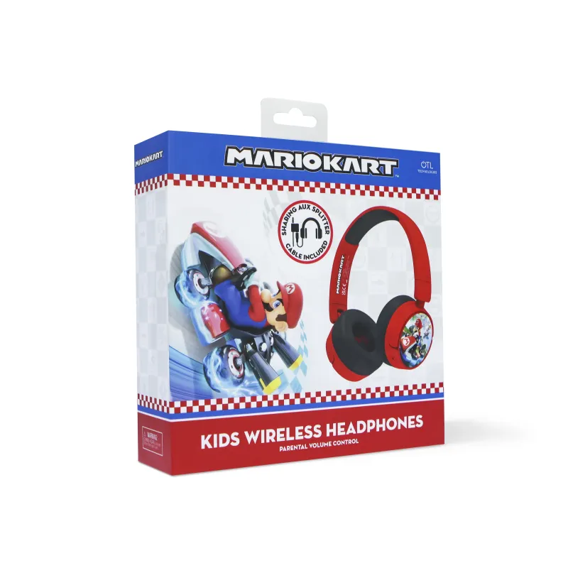 MARIO KART DRAADLOZE, OPVOUWBARE KINDERHOOFDTELEFOON MET BLUETOOTH - The Shop Gamer