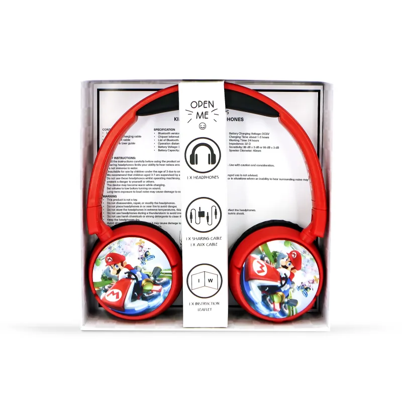 CASQUE BLUETOOTH SANS FIL PLIABLE POUR ENFANTS MARIO KART - The Shop Gamer