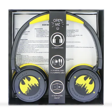 BATMAN GOTHAM CITY CHILDREN'S WIRELESS BLUETOOTH FOLDABLE HEADPHONES - The Shop Gamer