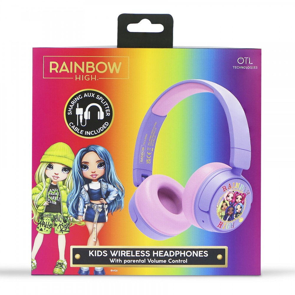 Auriculares infantiles inalámbricos Rainbow High Bluetooth plegables