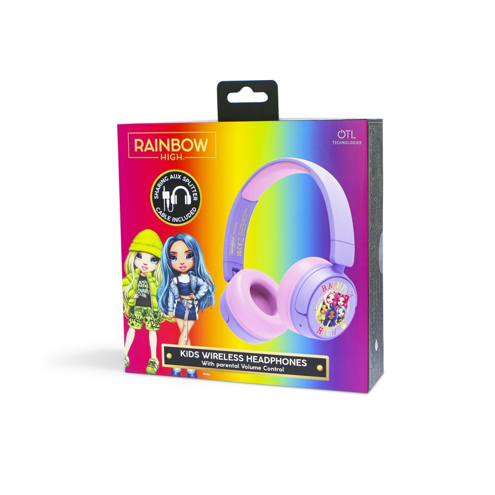 AURICULARES INFANTILES INALÁMBRICOS RAINBOW HIGH BLUETOOTH PLEGABLES