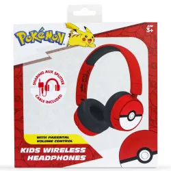 FOLDABLE WIRELESS BLUETOOTH CHILDREN'S HEADPHONES POKEBALL POKÉMON - The Shop Gamer