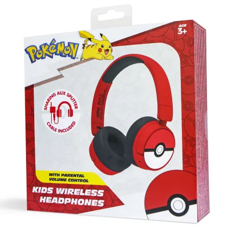 CASQUE AUDIO ENFANT SANS FIL POKEBALL POKÉMON BLUETOOTH PLIABLE - The Shop Gamer