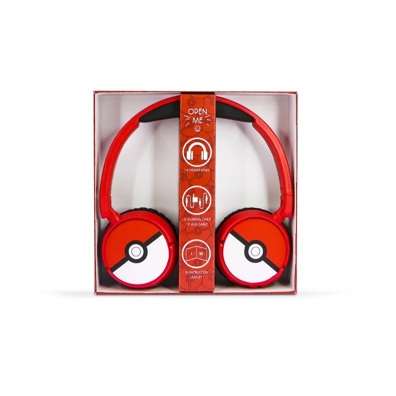 CASQUE AUDIO ENFANT SANS FIL POKEBALL POKÉMON BLUETOOTH PLIABLE - The Shop Gamer
