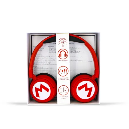 SUPER MARIO LOGO FOLDABLE WIRELESS BLUETOOTH HEADPHONES FOR CHILDREN - The Shop Gamer