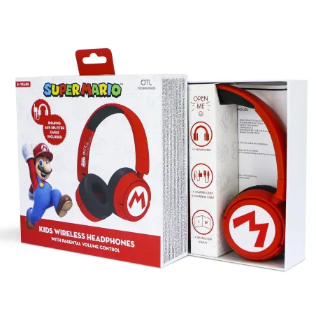 SUPER MARIO LOGO FOLDABLE WIRELESS BLUETOOTH HEADPHONES FOR CHILDREN - The Shop Gamer