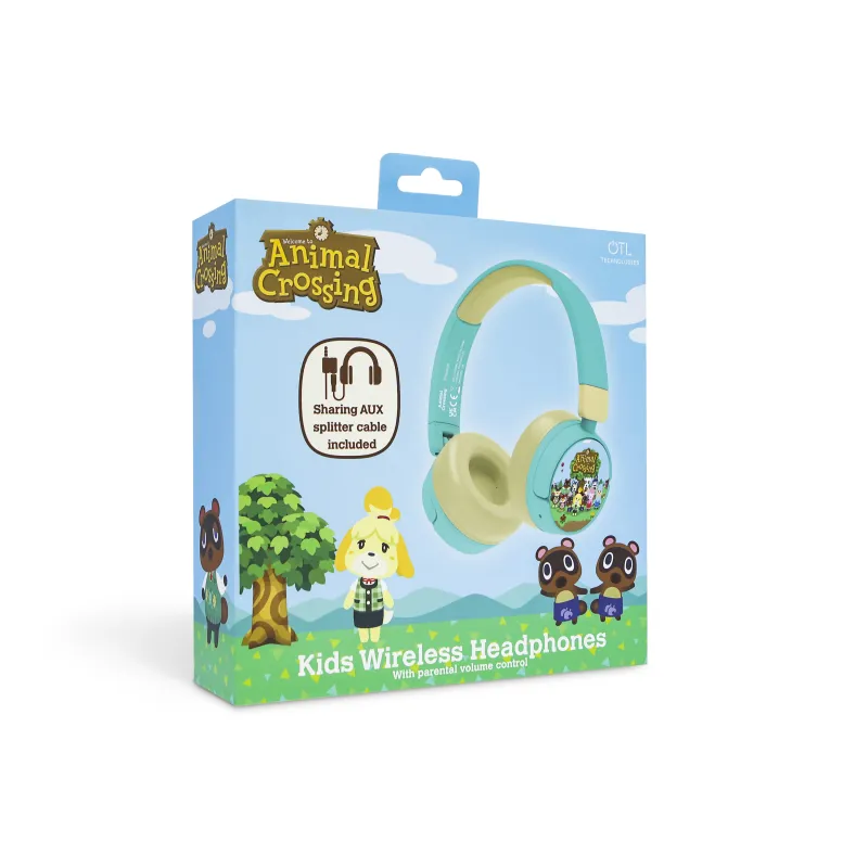 DRAADLOZE OPVOUWBARE KINDERHOOFDTELEFOON ANIMAL CROSSING MET BLUETOOTH - The Shop Gamer