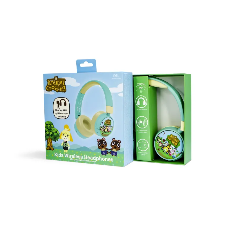 DRAADLOZE OPVOUWBARE KINDERHOOFDTELEFOON ANIMAL CROSSING MET BLUETOOTH - The Shop Gamer