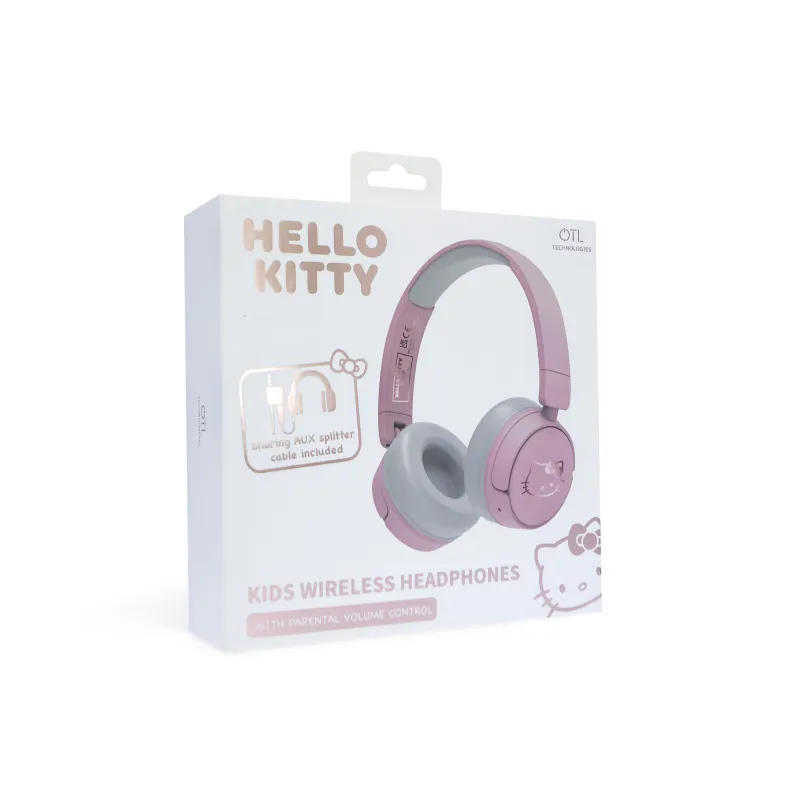 CASQUE AUDIO SANS FIL POUR ENFANTS HELLO KITTY ROSE ET DORÉ BLUETOOTH PLIABLE - The Shop Gamer
