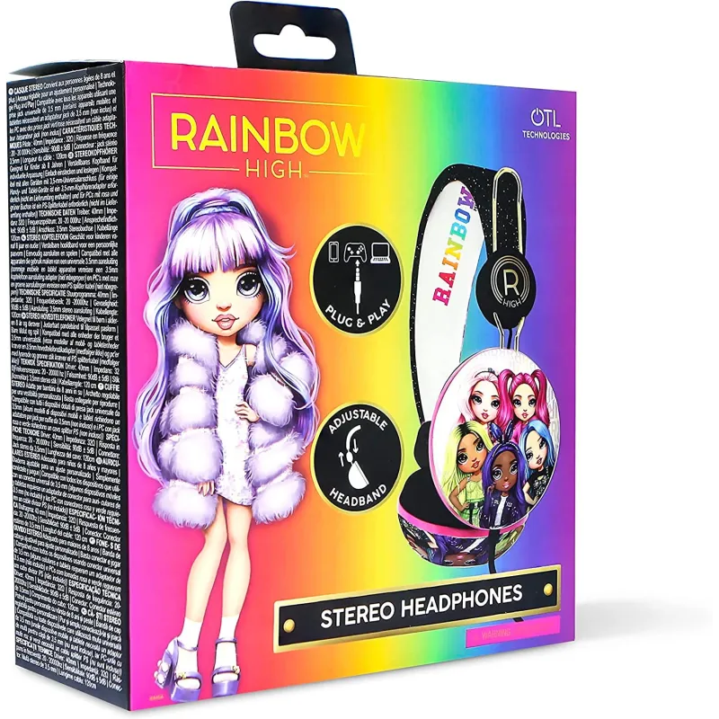 RAINBOW HIGH TWEEN DOME KIDS' HEADPHONES WITH CABLE - The Shop Gamer