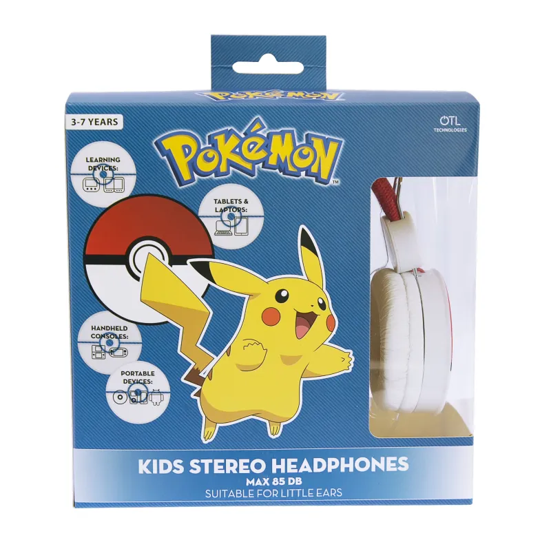 KINDERHOOFDTELEFOON POKEMON POKEBALL MET KABEL EN KINDVRIENDELIJK VOLUME - The Shop Gamer