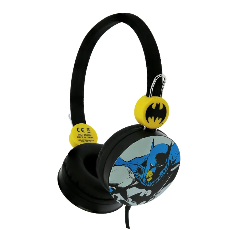 AURICULARES INFANTIS BATMAN COMIC COM CABO E VOLUME ADEQUADO PARA CRIANÇAS - The Shop Gamer