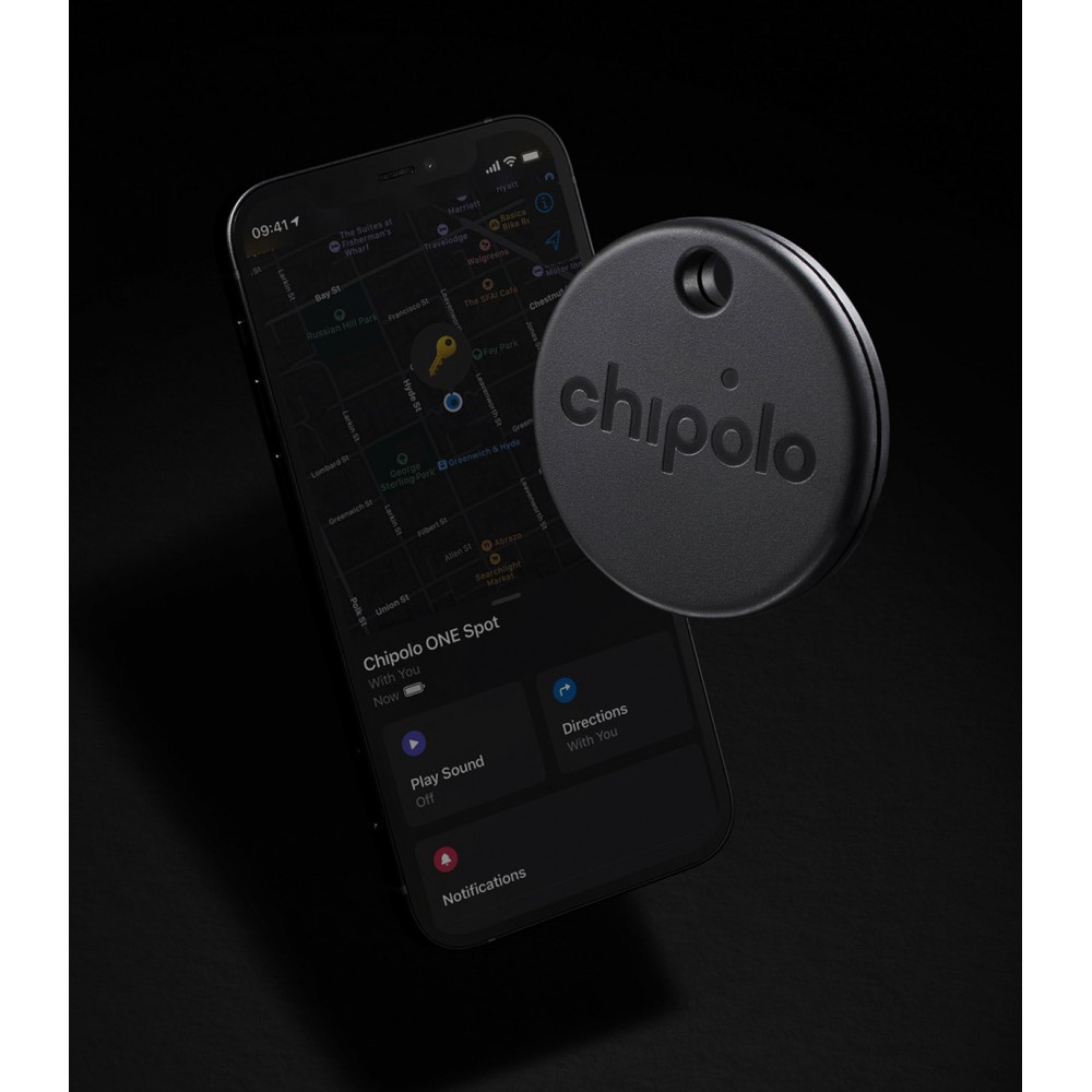 CHIPOLO ONE SPOT NEGRO BUSCADOR DE OBJETOS COMPATIBLE CON BUSCAR DE APPLE IOS