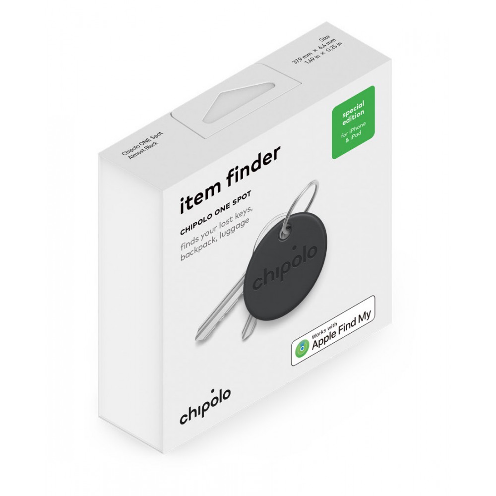 CHIPOLO ONE SPOT NEGRO BUSCADOR DE OBJETOS COMPATIBLE CON BUSCAR DE APPLE IOS