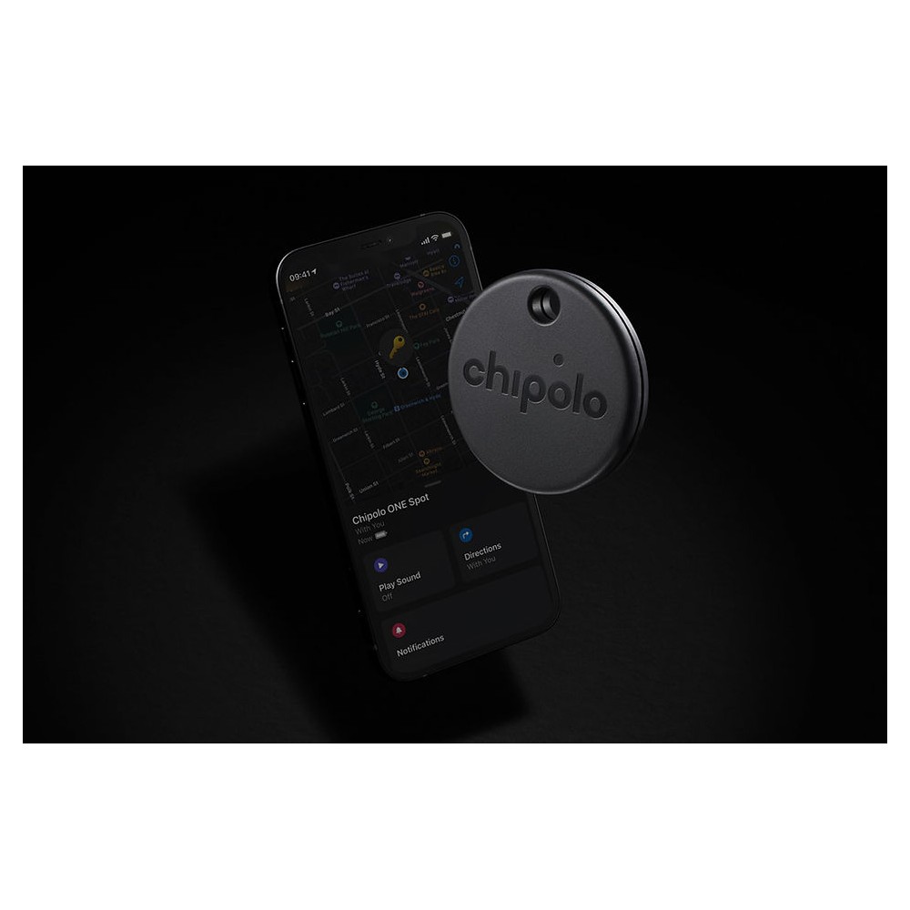 CHIPOLO ONE SPOT NEGRO BUSCADOR DE OBJETOS COMPATIBLE CON BUSCAR DE APPLE IOS