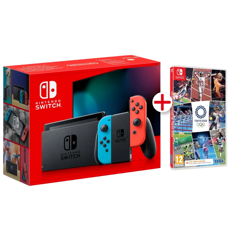 NINTENDO SWITCH NEON + JUEGOS OLÍMPICOS TOKYO 2020, BOX MIT DOWNLOADCODE - The Shop Gamer
