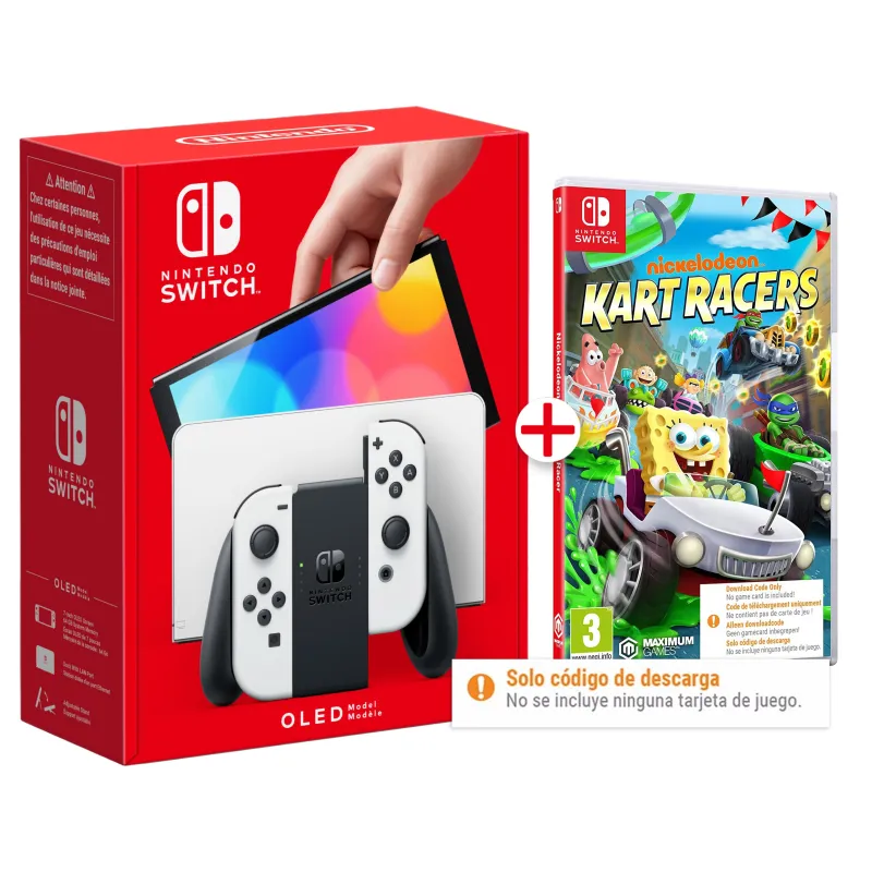CONSOLE NINTENDO SWITCH OLED + JEU COMPLET NICKELODEON KART RACERS, CODE DE TÉLÉCHARGEMENT NUMÉRIQUE - The Shop Gamer
