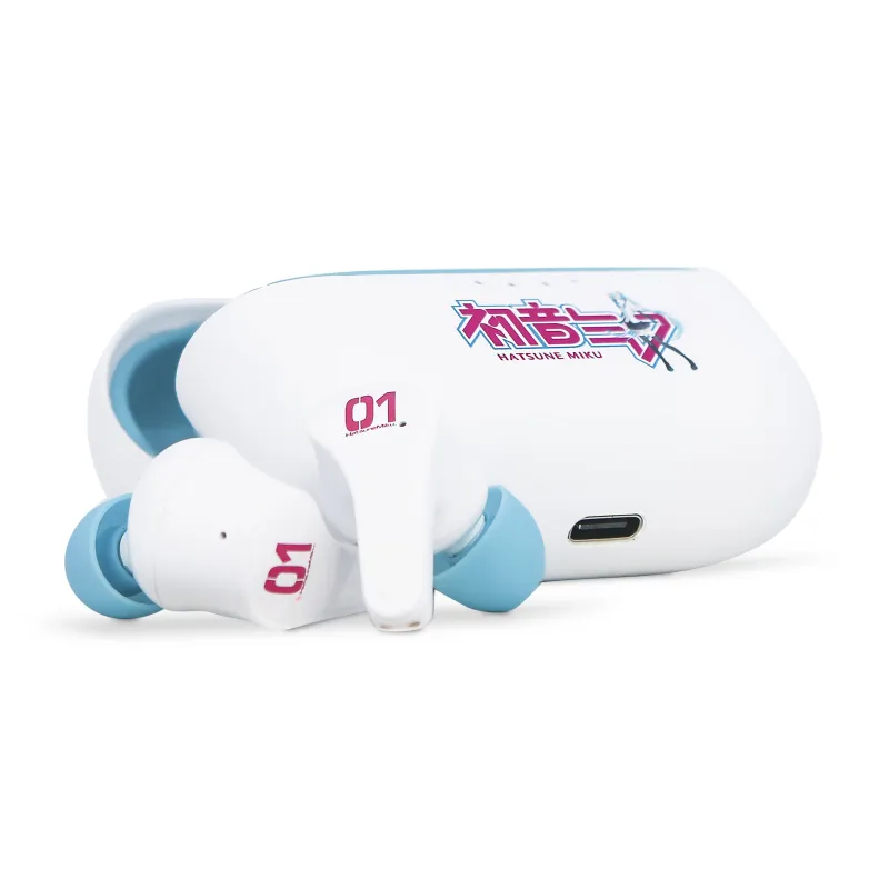 AURICULARES TRUE WIRELESS SOUND HATSUNE MIKU SEM FIOS COM ESTOJO DE CARREGAMENTO - The Shop Gamer
