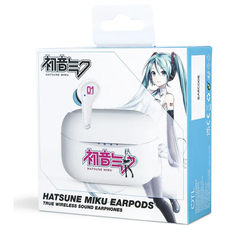 AURICULARES TRUE WIRELESS SOUND HATSUNE MIKU SEM FIOS COM ESTOJO DE CARREGAMENTO - The Shop Gamer