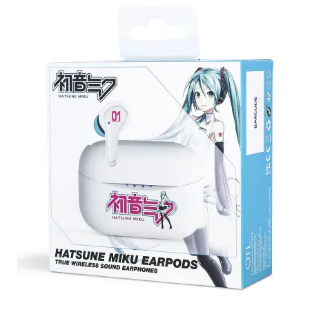 AURICULARES TRUE WIRELESS SOUND HATSUNE MIKU SEM FIOS COM ESTOJO DE CARREGAMENTO - The Shop Gamer