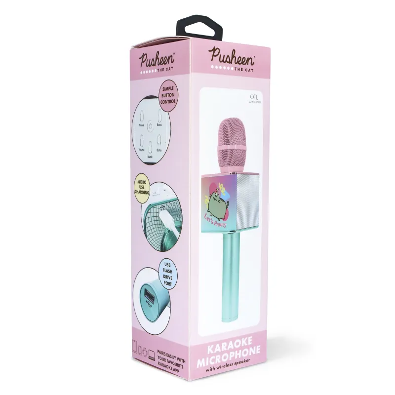 DRAADLOZE KARAOKEMICROFOON PUSHEEN MET LUIDSPREKER VOOR ELKE GELUIDSBRON - The Shop Gamer